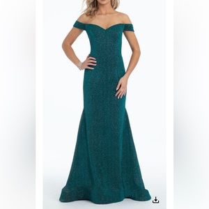 PINK or Rose Gold Sweetheart Off The Shoulder Glitter Knit Mermaid Dress